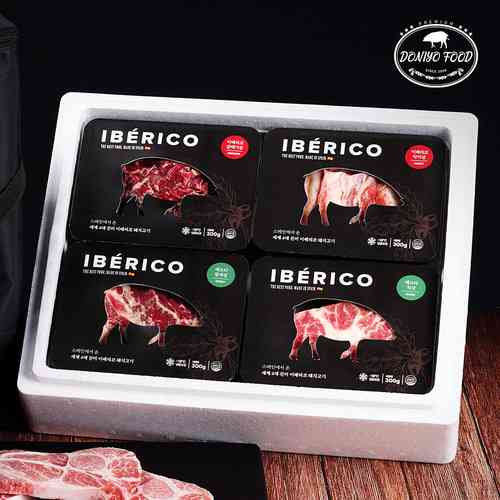 돈이요푸드 호남지사/이베리코 선물세트 1.2kg(베요타목살, 베요타황제살,이베리코갈매기살,이베리코악어살)